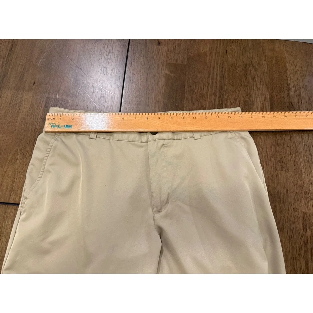 Adidas Golf Mens Khaki Tan Performance Flat Front Straight Leg Pants‎ 33x29